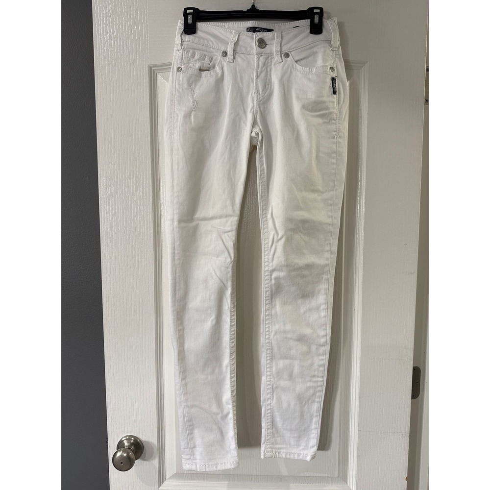 Silver Jeans Co Suki‎ Mid Skinny White Super Stretch Jeans W26 L31